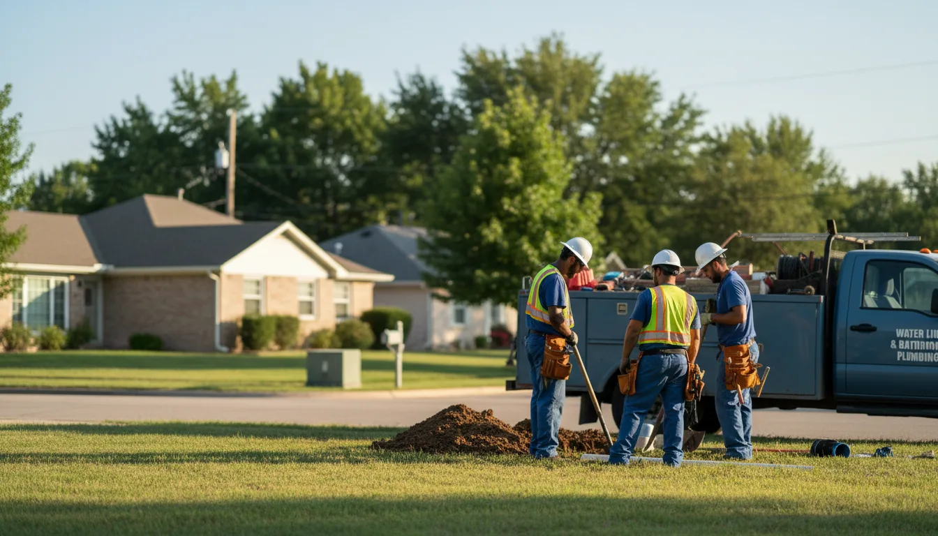Residential water line and bathroom plumbing service in Fluvanna, TX